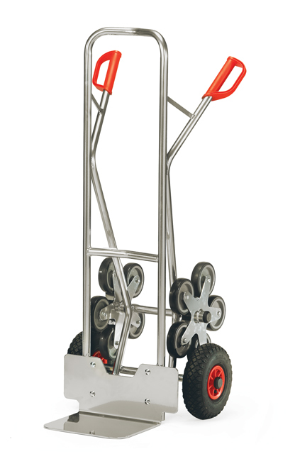 AK1327LiR2AqrZTjiYL Alu - Treppenkarren 200 kg Tragkraft, 320x250mm Schaufel, 5-armiger Radstern