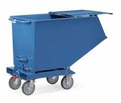 47D4RAPRk5j22OQoI Muldenkipper mit Deckel 800 Liter 800 kg Tragkraft, Lenk- und Bockrollen