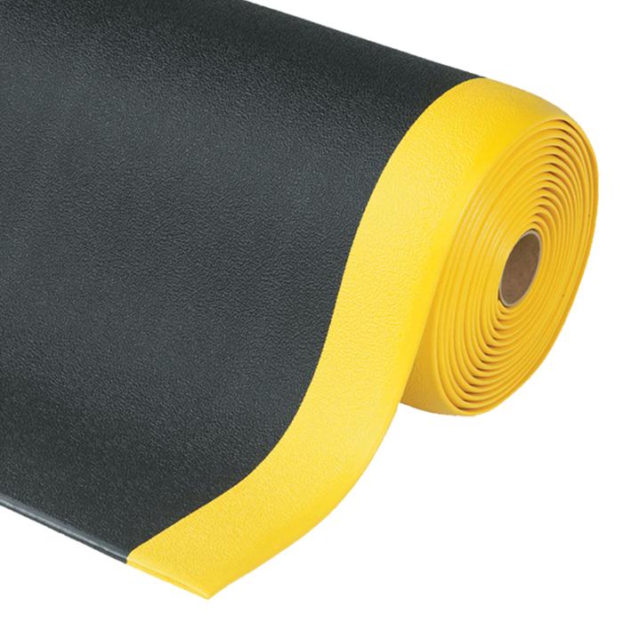 Anti-Ermüdungsmatte Sof-Tred, 910 mm x 18,3 Meter, Rolle, schwarz-gelb
