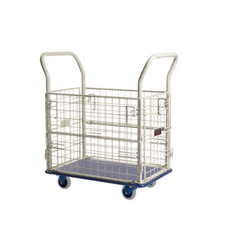 11365 Plattformwagen mit Gitterwänden 740x480 mm, 150 kg Tragkraft, PRESTAR, Made in Japan