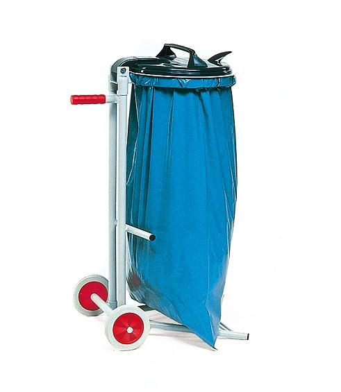 Abfallsammler_fahrbar_fuer_120_Liter_Saecke_1386 Abfallsammler fahrbar, für 120 Liter Säcke, mit PVC Deckel und Klemmring