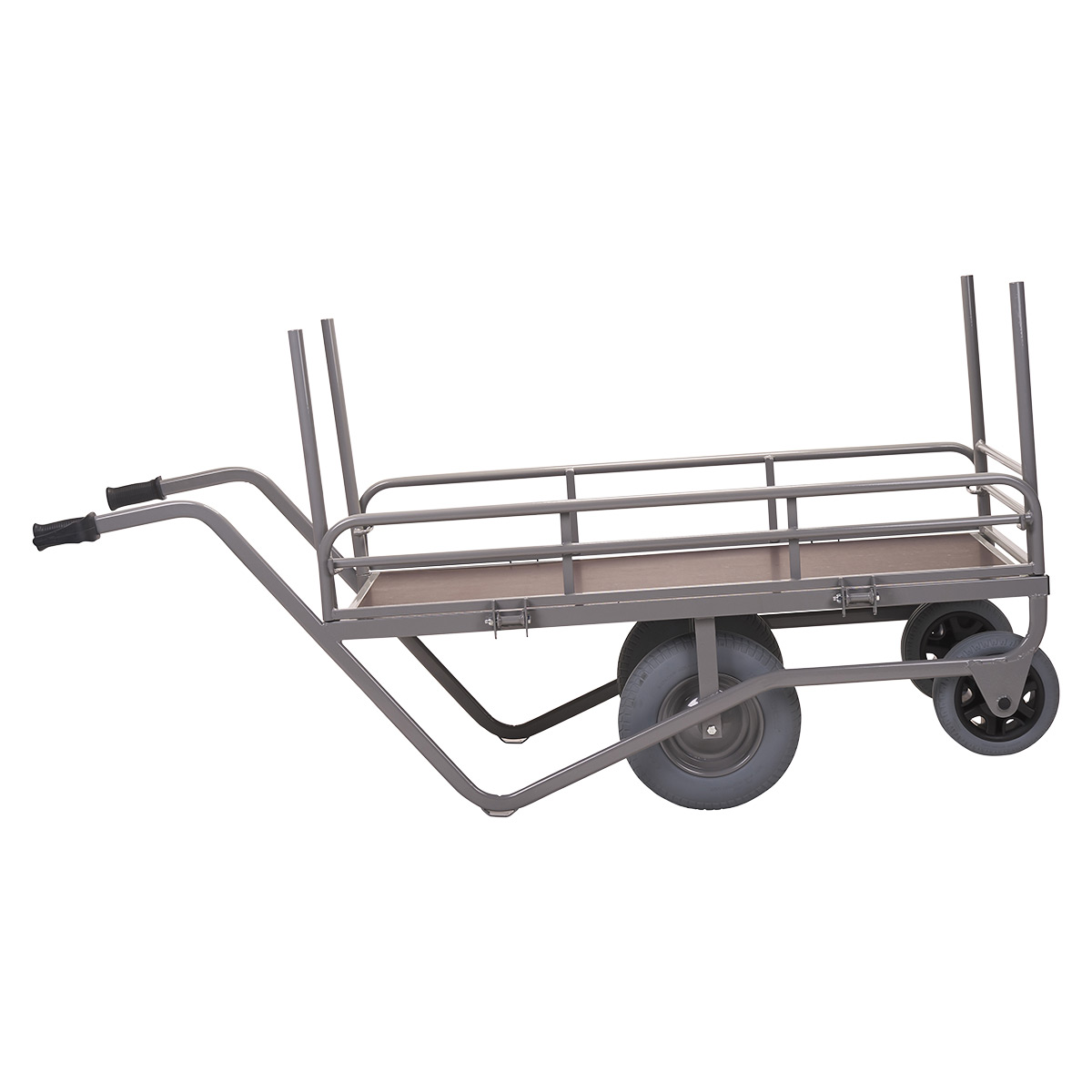 10198-grosser-Blumenwagen Pflanzenschubkarre 1400x600 mm, 100 kg Tragkraft, 2 kippbare Seitengitter, pannensichere Räder