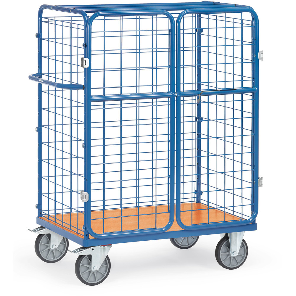 Paketwagen mit Türen 1800x 1200x800 mm mit Drahtgitterwänden 600 kg Tragkraft im Euro-Format Paketwagen mit Türen 1800x 1200x800 mm mit Drahtgitterwänden 600 kg Tragkraft im Euro-Format
