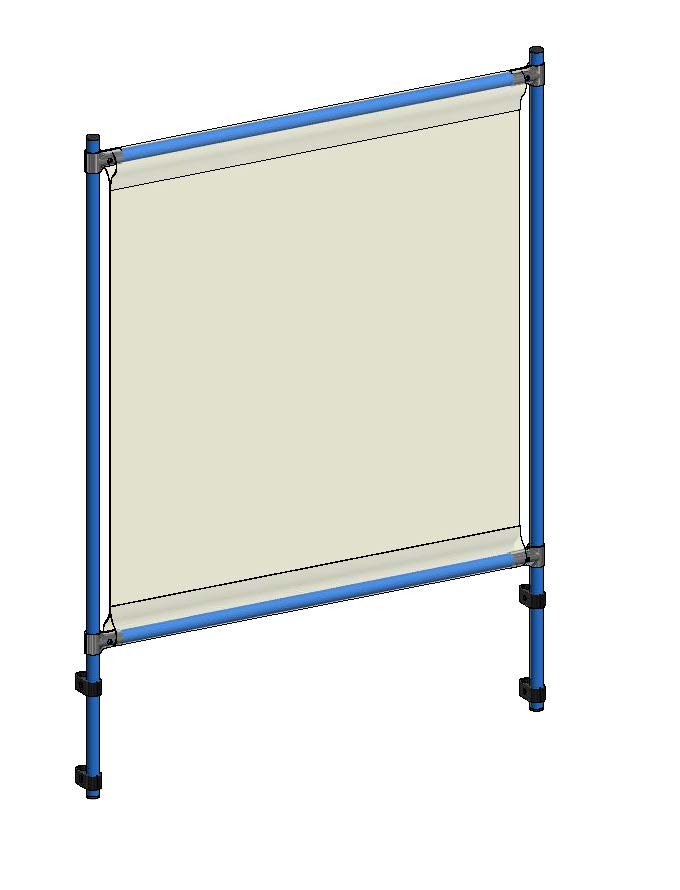 5901 Infektionsschutzrahmen 1060x49x1410 mm, Anbausatz, PVC Klarsichtfolie glasklar