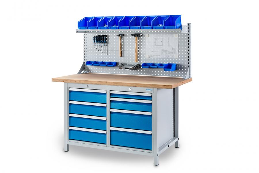 Werkbank_mit_Multiwand_Breite_1500_mm_Tragkraft_1000_kg_03_14_18VA-Multiwand Multi-Werkbank 1500x750x959 mm, mit Multi-Wand-Aufbau, Tragkraft 1000 kg, höhere Arbeitshöhe
