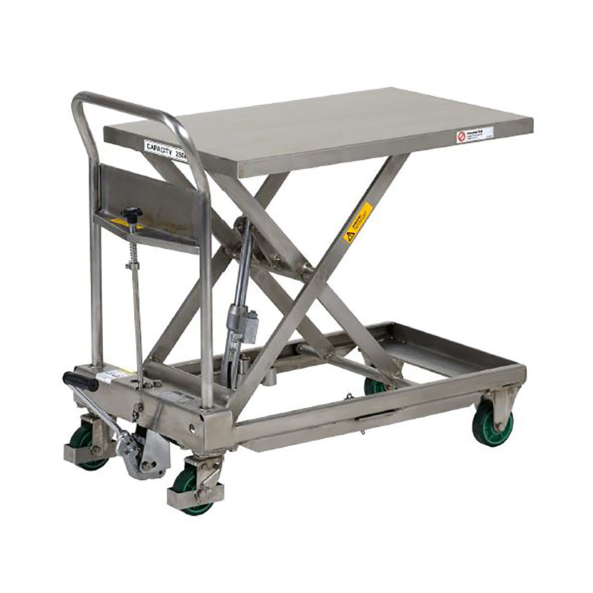 18789-M-LT-250-RVS-ISO Hubtisch EDELSTAHL 250 kg Tragkraft, 800x500 mm Ladefläche, Hubhöhe 850 mm