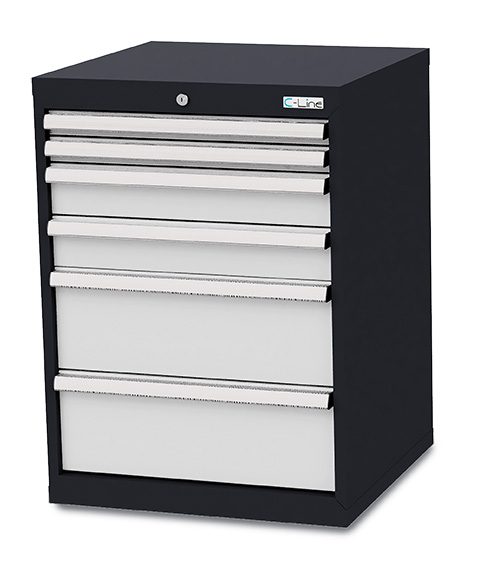 CL6H082202_Simplaflex Schubladenschrank 600x575x820 mm, 6 Schubladen, anthrazit