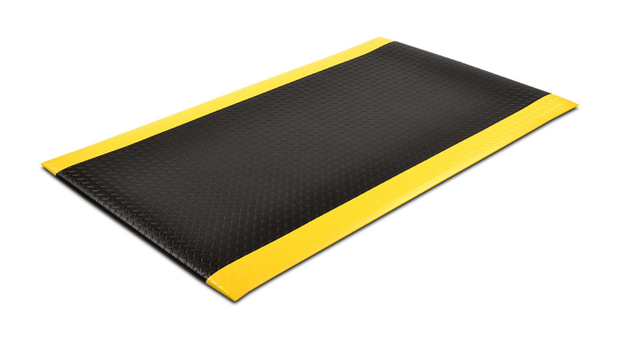 Arbeitsplatzmatte Diamond Sof-Tred 910 x 1500 mm, schwarz/gelb Signalrand