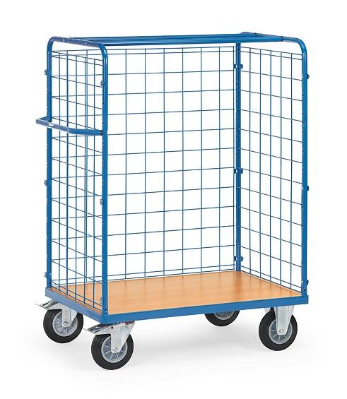 Paketwagen_mit_Drahtgitterwaenden_500_kg_Tragkraft_8482-1 Paketwagen 1552x1000x700 mm Drahtgitterwände 600 kg Tragkraft Höhe 1552 mm