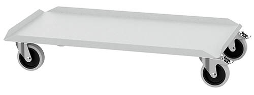 04_110_RU125_B_H_01 Rolluntersatz für Flügeltürschrank 1000x500x150 mm, 4 Lenkrollen, 2 x mit Feststeller