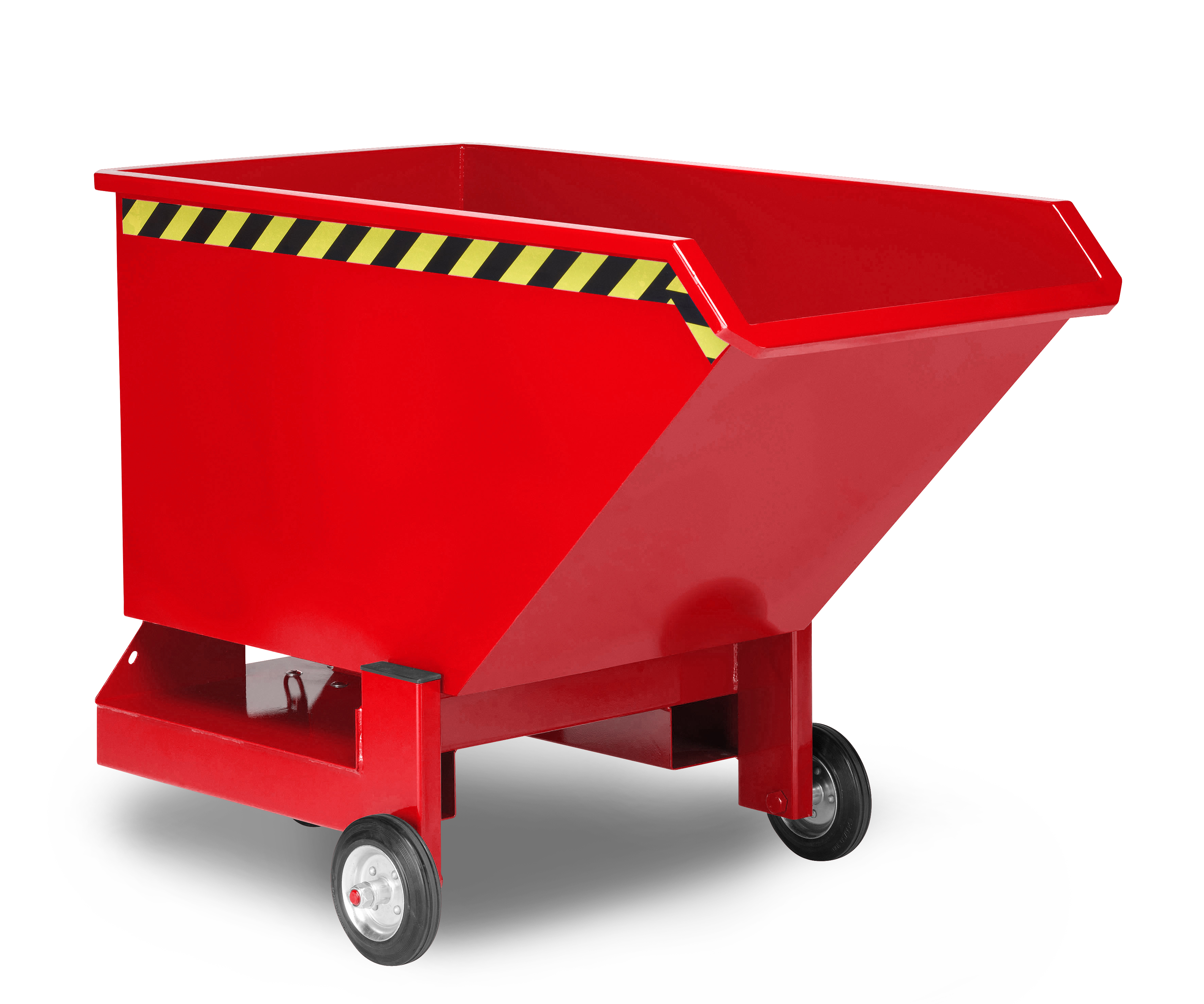 Kastenwagen-RKW-RAL-3000-Soloh1gsCylZgvj8a Stapler-Kippbehälter RKW 0,40 m³ Inhalt, 600 kg Tragkraft, mit Rollen, RAL 3000 feuerrot