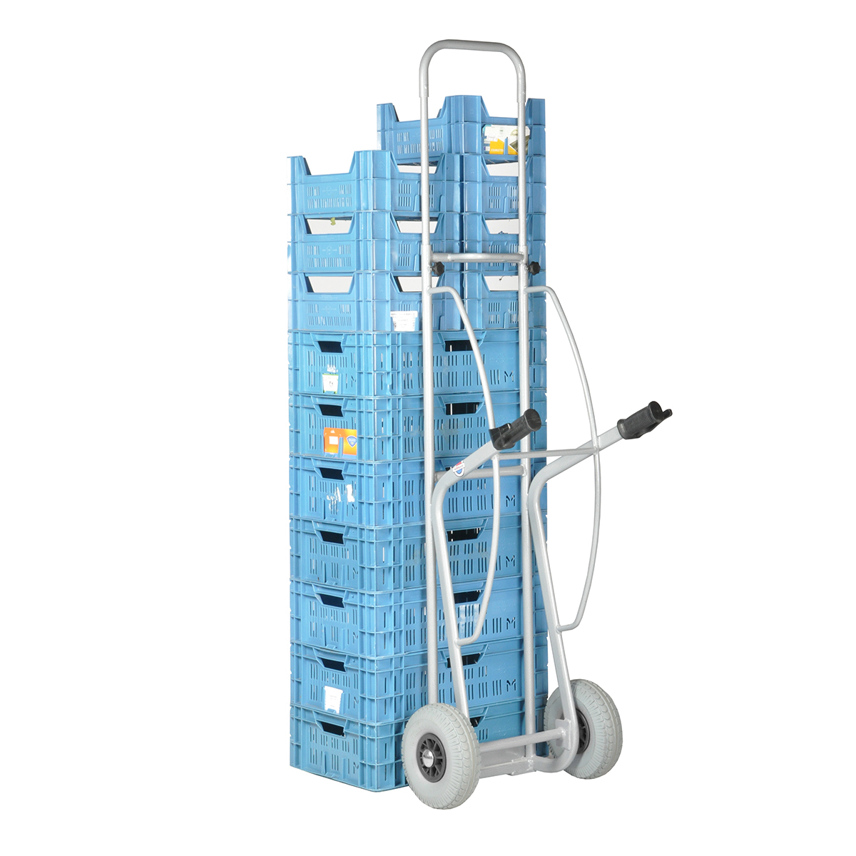 16029-M-NST-MK350-CT-Boxesmarket-back-2 Profi-Kistenkarren, 350 kg Tragkraft, Höhe 1545 bis max. 1925 mm, pannensichere Reifen