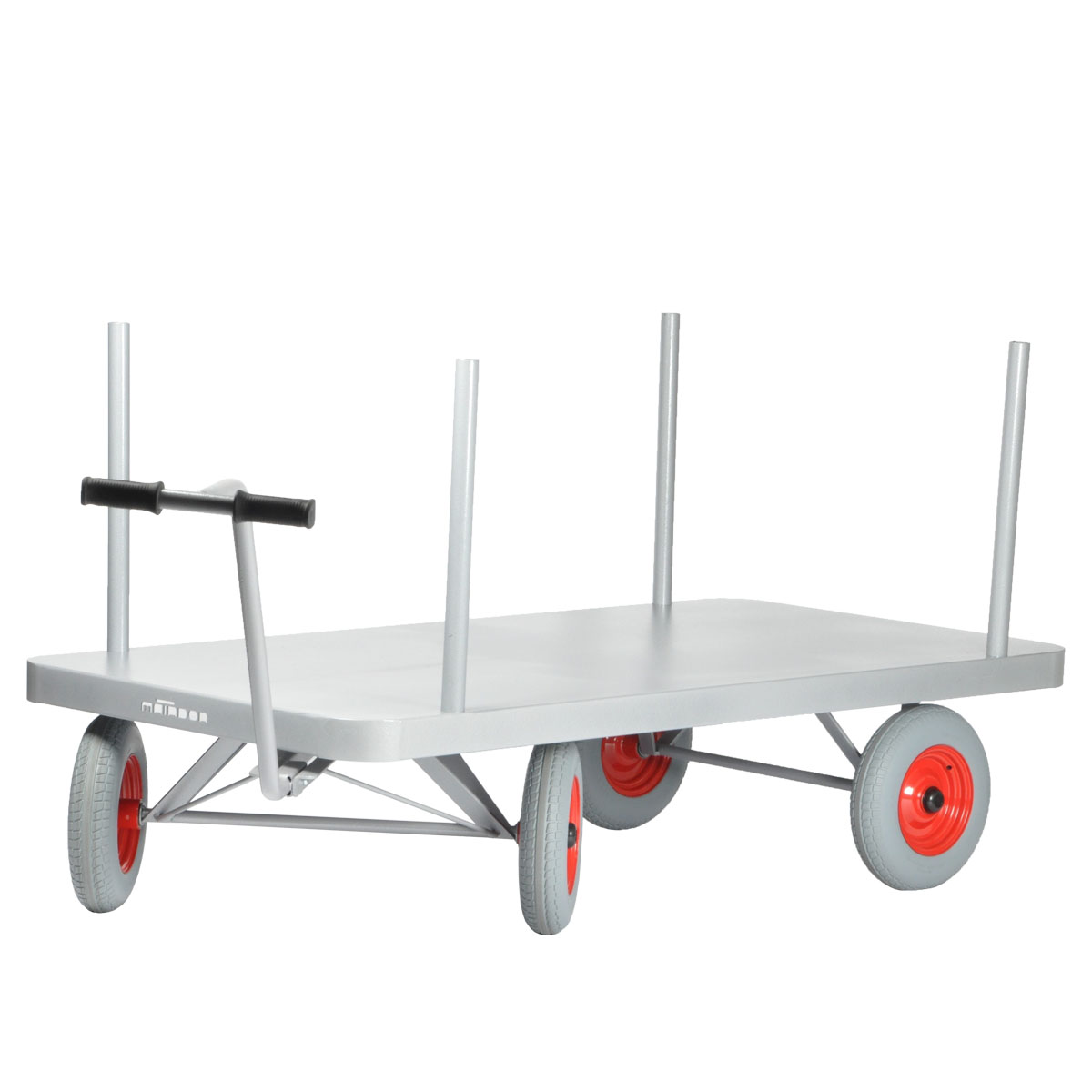 15038-M-schamelwagen-CT-rongen-2 Pritschenwagen 2000x1000 mm, 500 kg Tragkraft, Metall-Ladefläche mit Rungen, pannensichere Räder