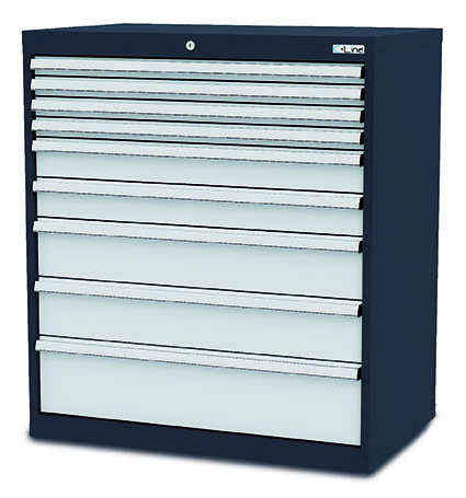 CL9H104221_Simplaflex Schubladenschrank 900x575x1020 mm, 9 Schubladen, anthrazit, 72 Std. Lieferung