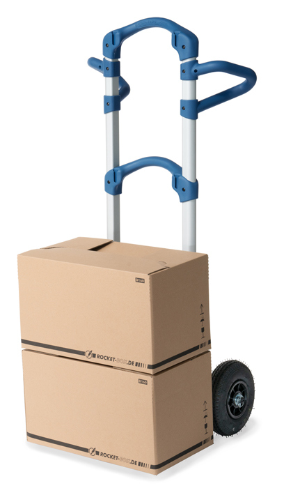 1722_fetra_Kompaktkarre-Wuppi_live7 Alu Paketkarre WUPPI 200 kg Tragkraft einklappbare Schaufel 425x165 mm Höhe 1250 mm