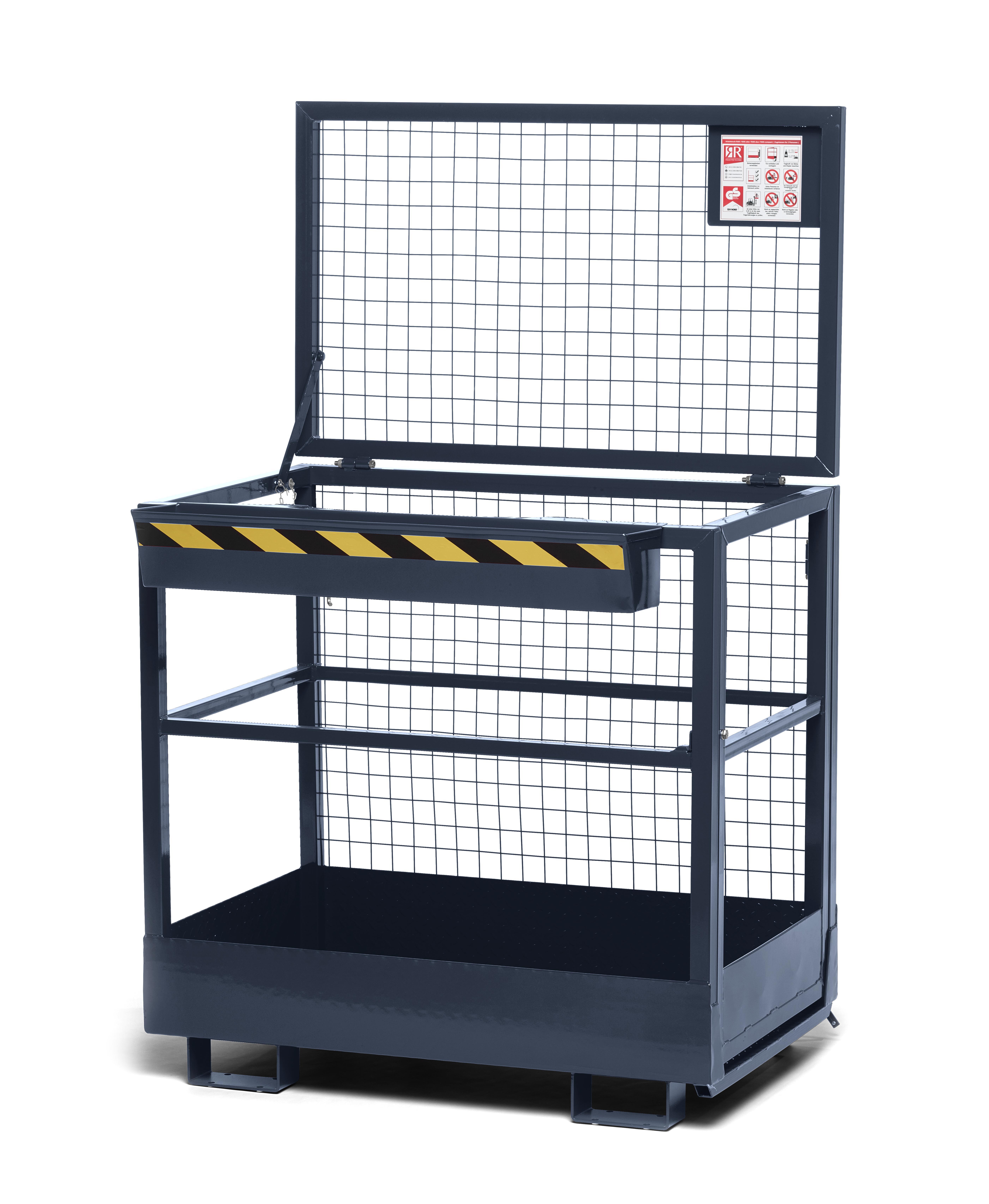 Arbeitskorb-RAK-RAL-7016-Solo Arbeitskorb RAK für Stapler, Aufnahme quer, 300 kg Tragkraft, RAL 7016 anthrazitgrau, Trendfarbe