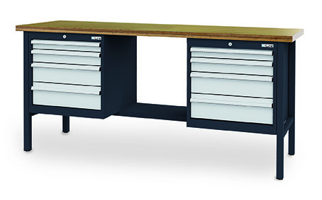 Kastenwerkbank 2000x600x960 mm,1 Ablage 8 Schubladen Breite 600 mm