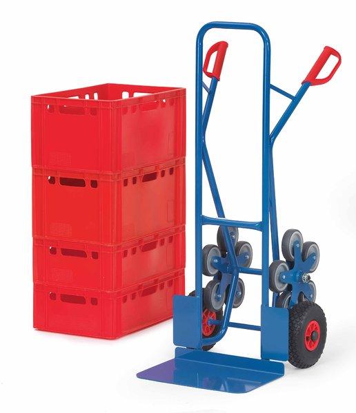 Treppenkarren_200_kg_Tragkraft_480x300mm_Schaufel_TK1328 Treppenkarren 200 kg Tragkraft, 300x480 mm Schaufel, Luftreifen und 2 x 5-fach Radsterne