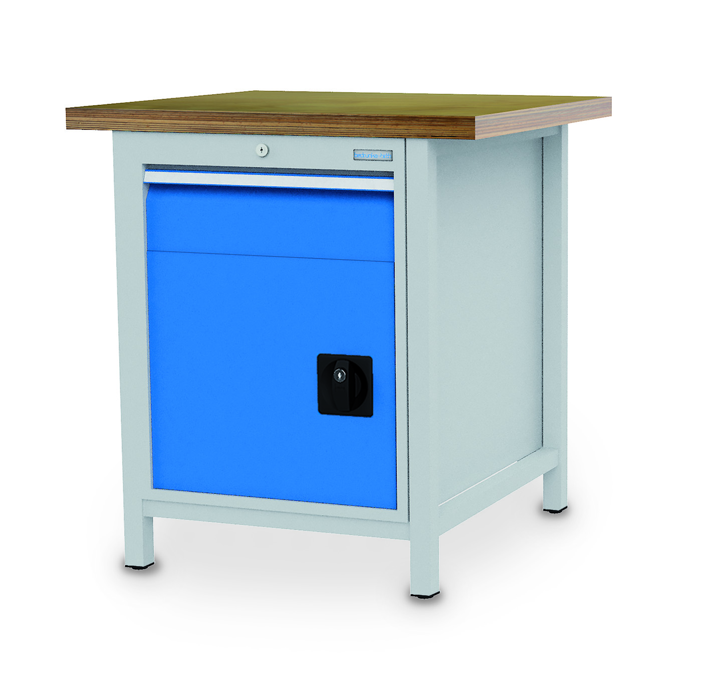03_055_02VA_B-H Kastenwerkbank 810/530x750x859 mm,1 Schrank, 1 Schublade, 1000 kg Tragkraft