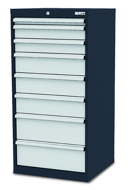 CL6H121232_Simplaflex Schubladenschrank 700x575x1220 mm, 8 Schubladen, anthrazit