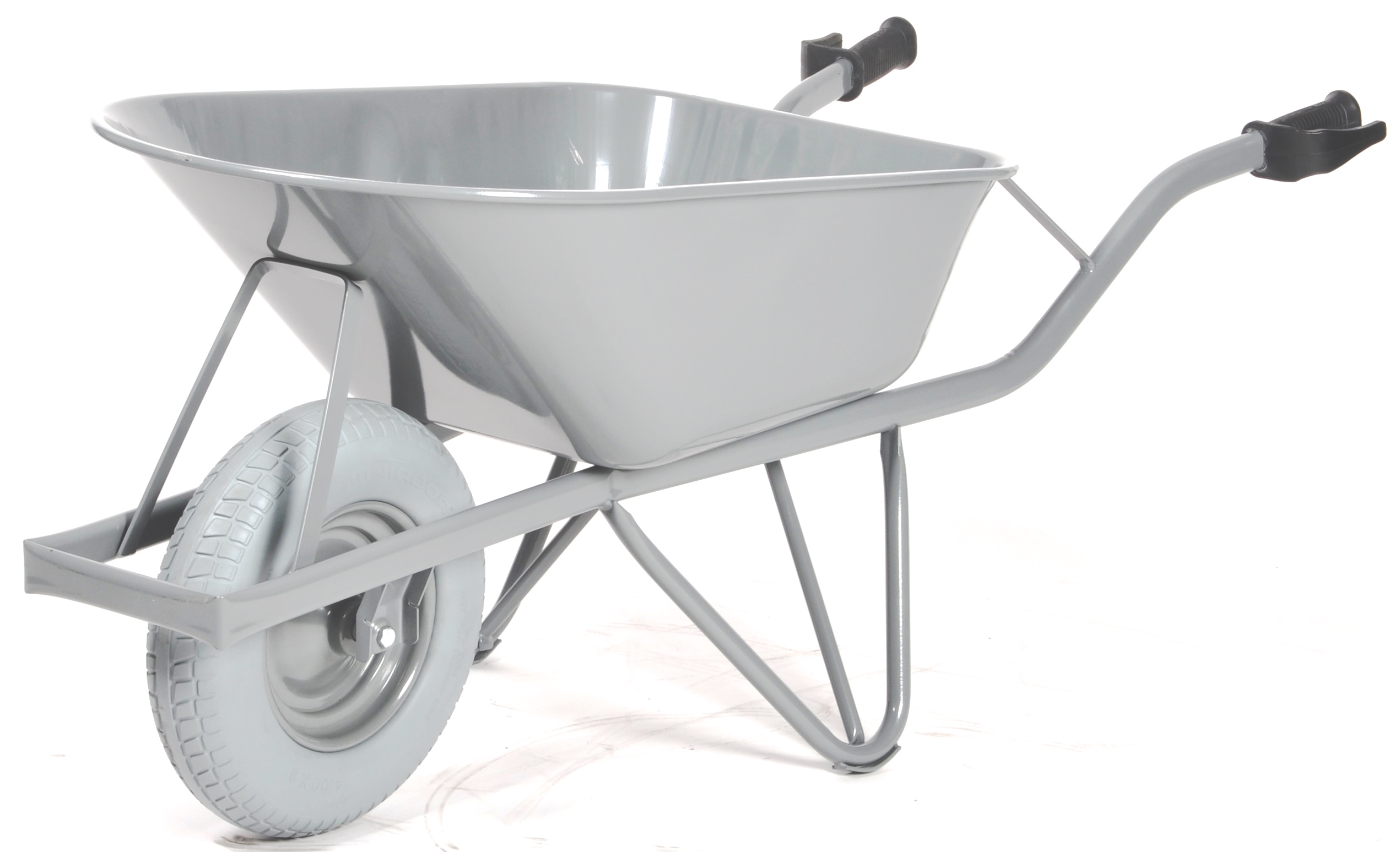 10852-M-110-CT-frontview-with-protection-handgrip Schubkarre - Baustellenkarre Standard, 80 Liter Inhalt, 250 kg Tragkraft, pannensichere Reifen