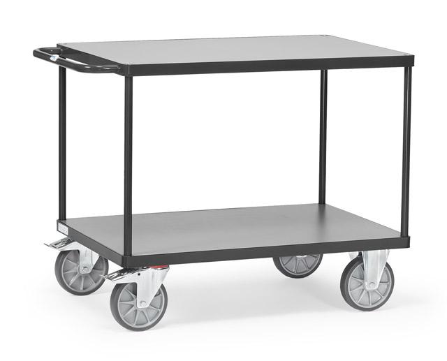 Schwerer Tisch- und Montagewagen 1000x700 mm, anthrazit, 600 kg Tragkraft