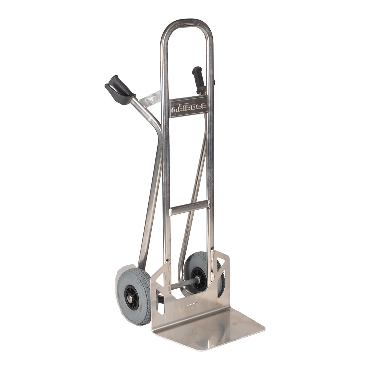 17939-M-NST300-CT-ALUMINIUM-4530-iso-1 Hohe Alu-Karre 350 kg Tragkraft, pannensicher, Schaufel 450x300 mm, Höhe 1380 mm