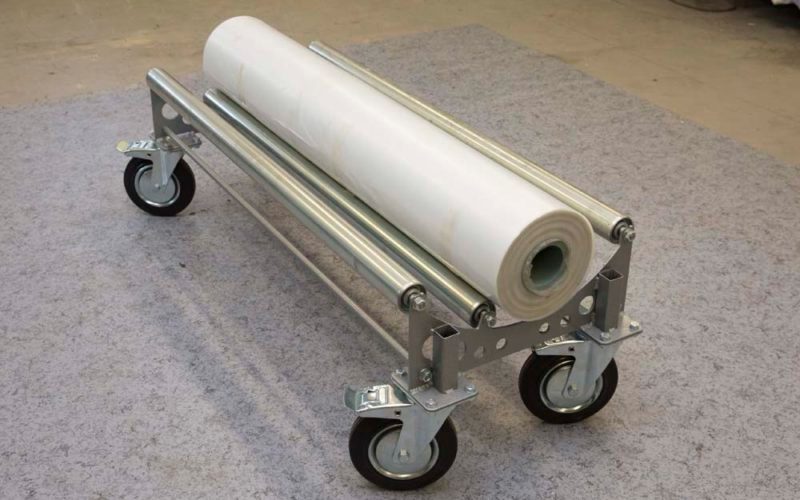 1350 Teppich-Transport-Abrollwagenwagen mit Einsteckgriff 300 kg Tragkraft, für 2-Meter breite Rollen