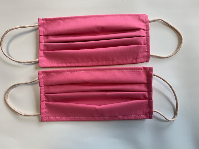 2 Stück Mund - Nasenmasken - pink,  65 PE/ 35 CO, 2-lagig, elastische Ohrbänder