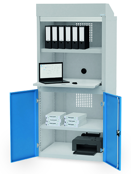 Werkstatt-Arbeitsstation mit Rollladen für wechselnde Mitarbeiter am Arbeitsplatz, abschließbar für vielseitigen Einsatz Werkstatt-Arbeitsstation mit Rollladen für wechselnde Mitarbeiter am Arbeitsplatz, abschließbar für vielseitigen Einsatz