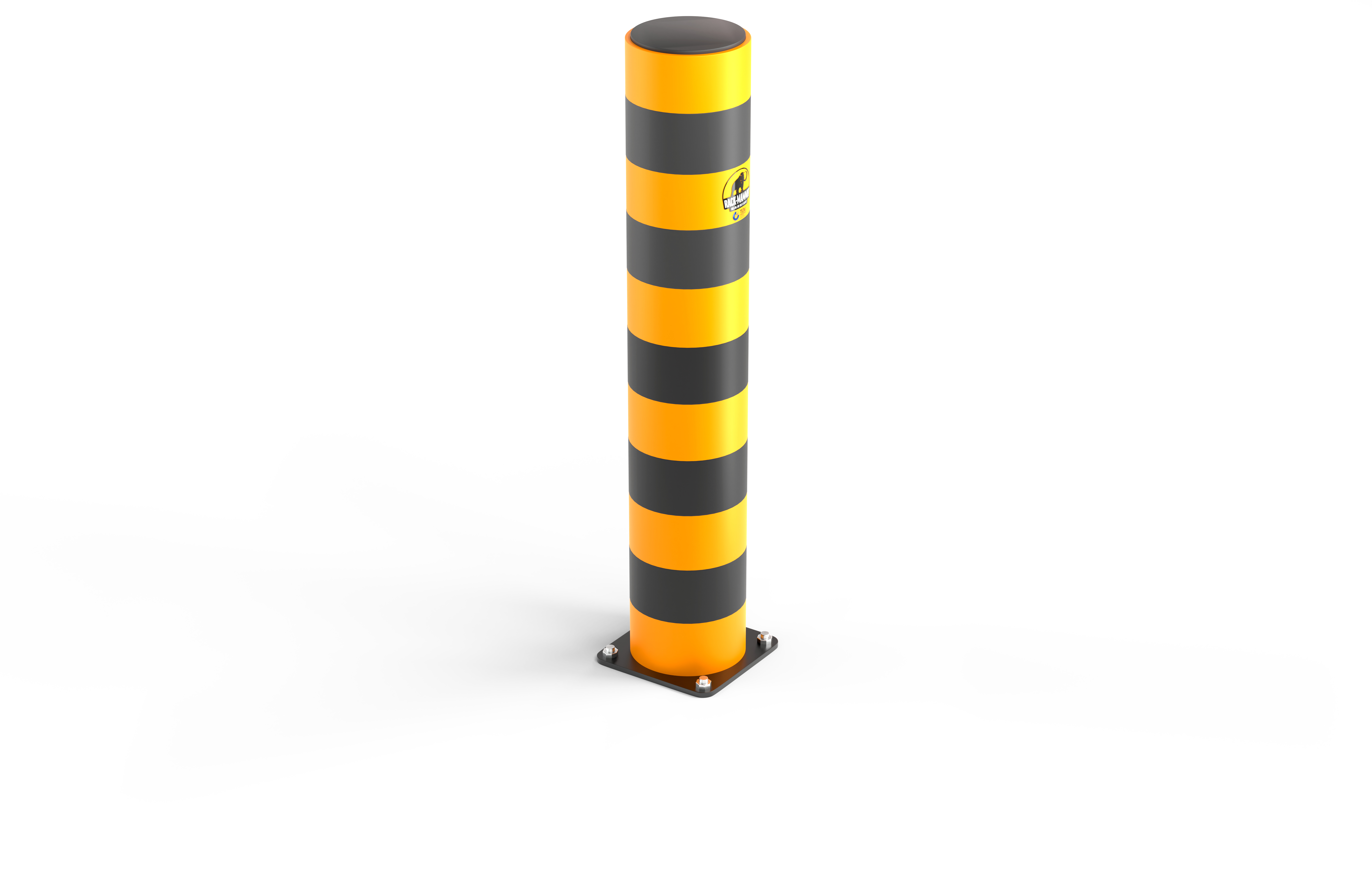 A.M.P.E.R.E. Rammschutz-Poller STRONG Höhe1100 mm Rack-Mammut® zum Aufdübeln Signalfarbe gelb/schwarz A.M.P.E.R.E. Rammschutz-Poller STRONG Höhe1100 mm Rack-Mammut® zum Aufdübeln Signalfarbe gelb/schwarz