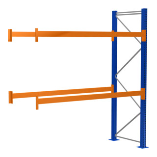 sAnbaupalettenregal Paletten-Anbauregal 9 Stellplätze, 2700 x 1100 x 2730 mm, 3 Lagerebenen, 2000 kg Tragkraft Ebene