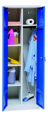 Wäsche-Reinigungsschrank, 600 mm breit, 2 Türen abschließbar, mit Sockel, 1800x600x500 mm