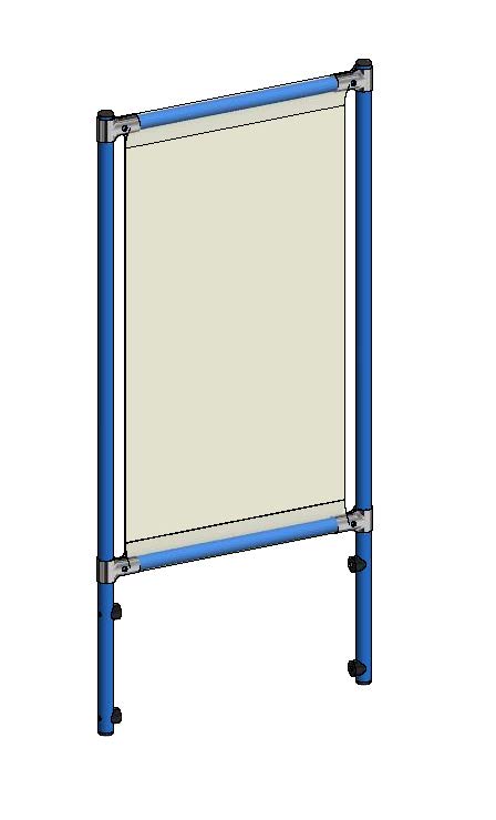 5948 Infektionsschutzrahmen 571x49x1195 mm, Anbausatz, PVC Klarsichtfolie glasklar