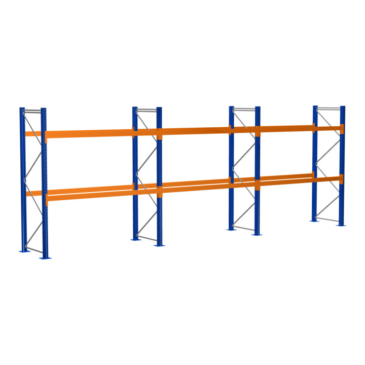 Palettenregal-8100-27-Palettenstellpl-atze Palettenregal 27 Stellplätze, 8100 x 1100 x 2730 mm, 9 Lagerebenen, 2000 kg Tragkraft pro Ebene
