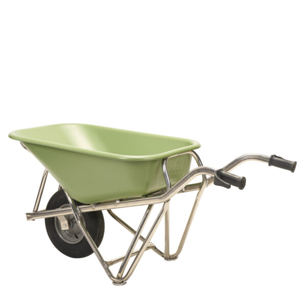 Schubkarre PROFIMAX aus Aluminium mit Kunststoffmulde, Tragkraft 250 kg, 90 ltr., Luftreifen