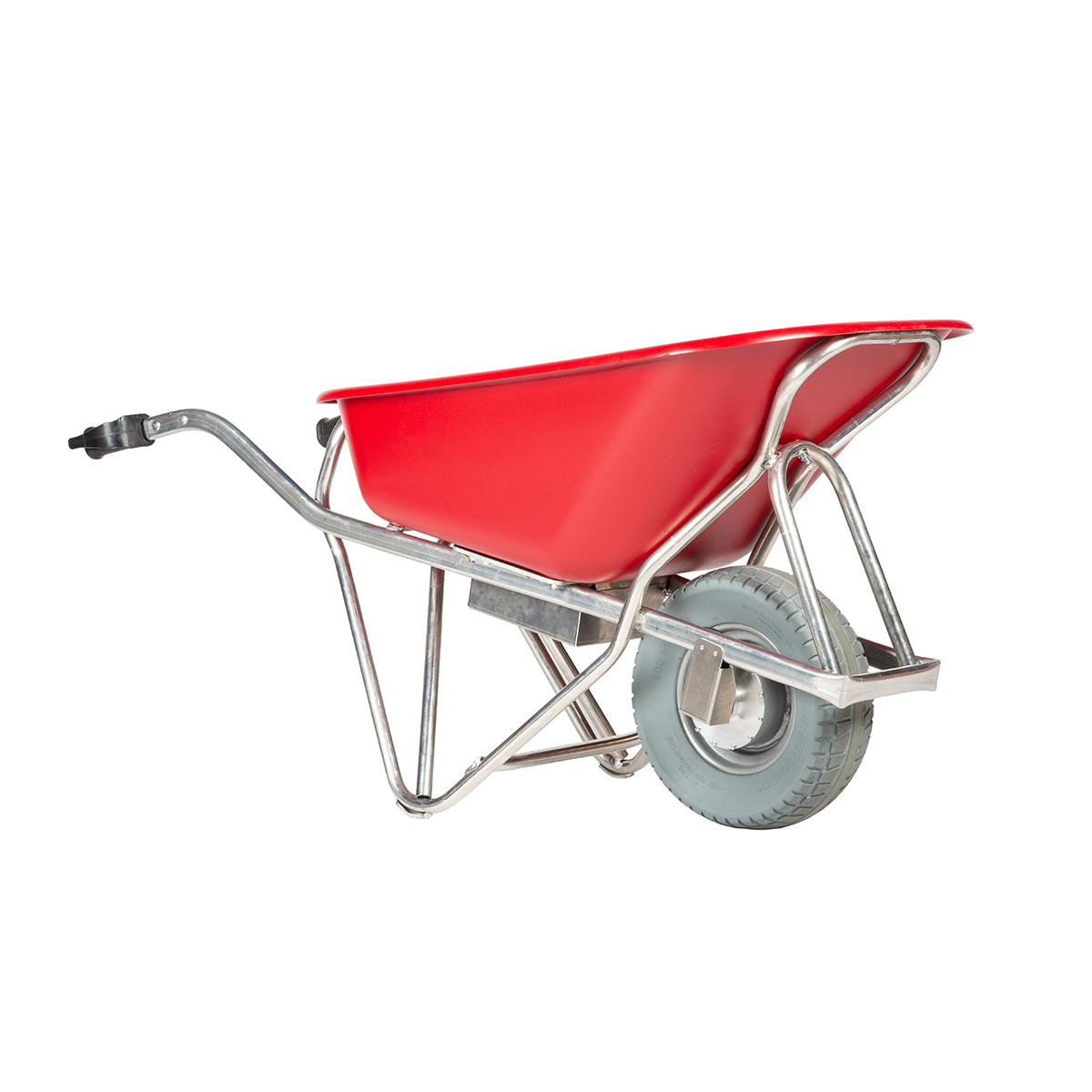 16961-M-E-Barrow-ALU-ISO-rightside Elektro-Schubkarre E-PROFIMAX, Tragkraft 250 kg, 90 Liter Inhalt, pannensichere Reifen, HDPE-Mulde