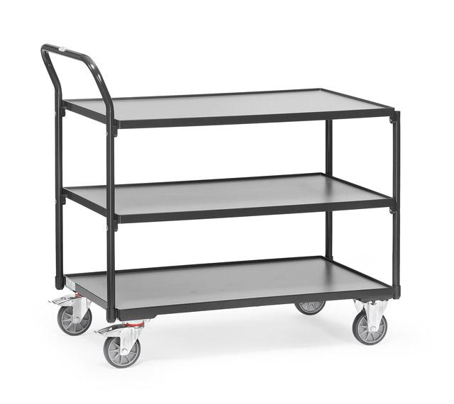 Tischwagen_anthrazit_300_kg_Tragkraft_850x500_mm_2750-7016 Tischwagen 850x500 mm, anthrazit 300 kg Tragkraft, Holzplattform mittelgrau