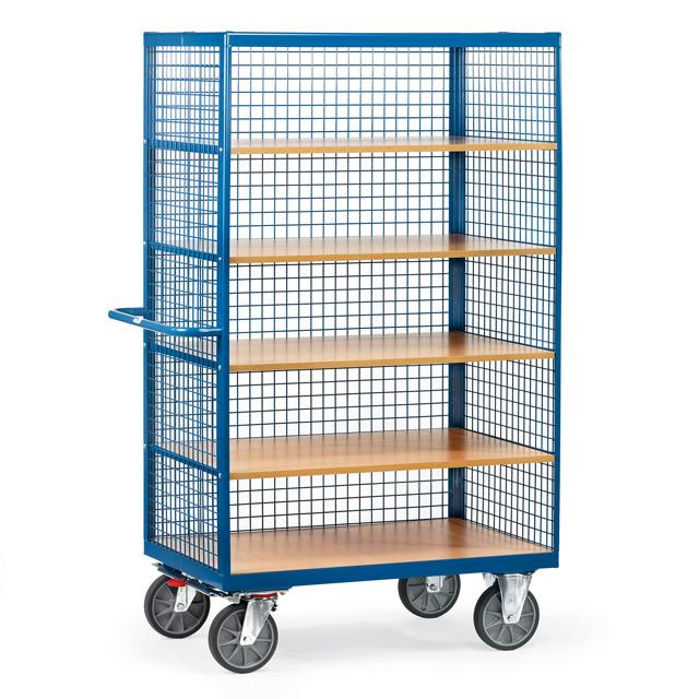 Kastenwagen_mit_Einlegeboeden_Draht_750_kg_Tragkraft_2_Groessen_3392 Draht-Kastenwagen offen mit Einlegeböden, 750 kg Tragkraft, 2 Größen