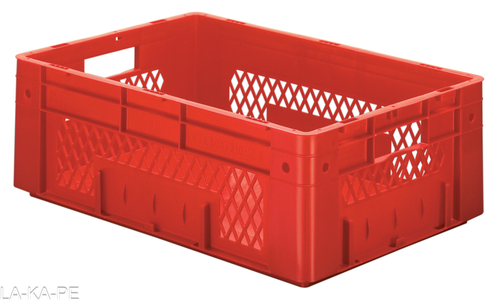 VTK 600/210-1 Schwerlast-Transport-Stapelkasten  Seitenwände durchbrochen und Boden geschlossen, 2 Kästen, 3 Farben zur Auswahl VTK 600/210-1 Schwerlast-Transport-Stapelkasten  Seitenwände durchbrochen und Boden geschlossen, 2 Kästen, 3 Farben zur Auswahl