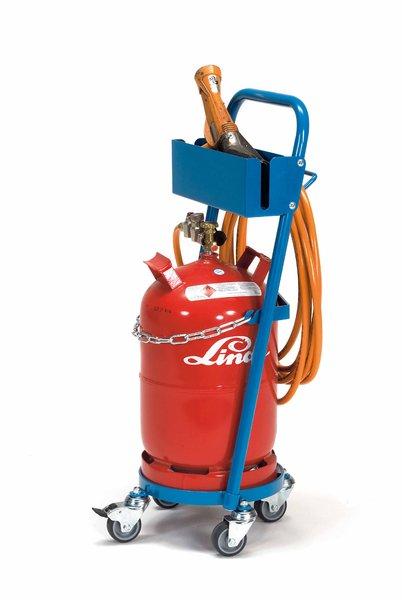 Gasflaschenroller für Propangas 80 kg Tragkraft, 11 kg Inhalt, Schlauchhalterung und TPE-Bereifung