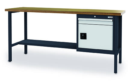 CL6002KW20_Simplaflex Kastenwerkbank 2000x600x960 mm,1 Flügeltür, 1 Schublade, 1 Ablage, 800 kg Tragkraft, anthrazit