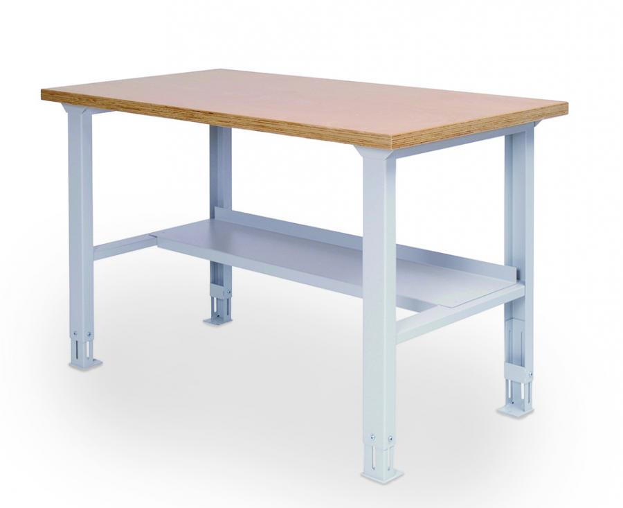 Werkbank_mit_Ablage_hoehenverstellbar_2000x750x859-1059_mm_03_20_000_3A Werkbank 2000x750x859-1059 mm, mit Ablage, höhenverstellbar 200 kg Tragkraft, 72 Stunden Lieferung
