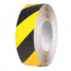 Stapler-Bodenmarkierungsband 75 mm Breite, gelb/schwarz, extra stark, Bandlänge 25 m