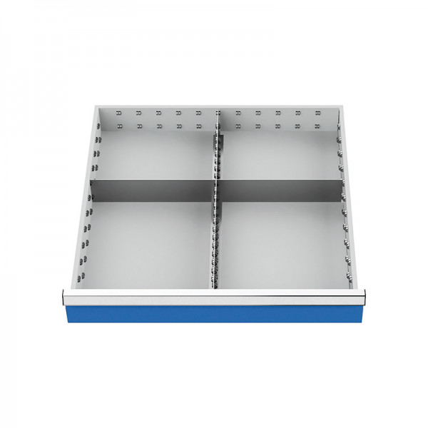 Metalleinteilung für Schubladen Nutzmaß 600x600 mm Front-Höhe 200 mm-