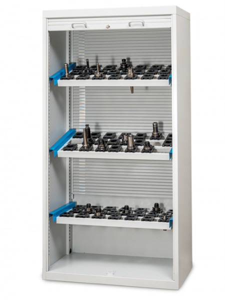 CNC Kunststoff-Rollladenschrank 1000x500x1950 mm, inkl. 3 Werkzeugaufnahmerahmen, inkl. CNC-Einsätze