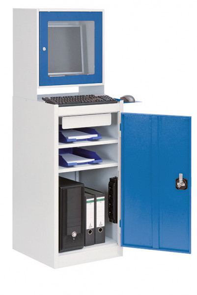 Computerschrank für PC, Monitorschrank, Tastaturablage, 500x500x1600 mm